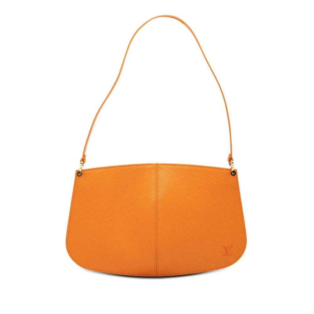Louis Vuitton Epi Pochette Demi Lune Handbag Orange Leather